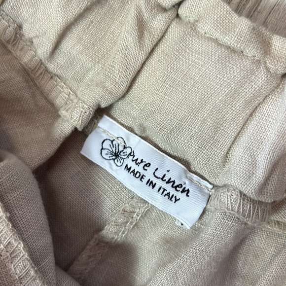 Pure Linen Tan Shorts with Belt size XS - Picture 5 of 8